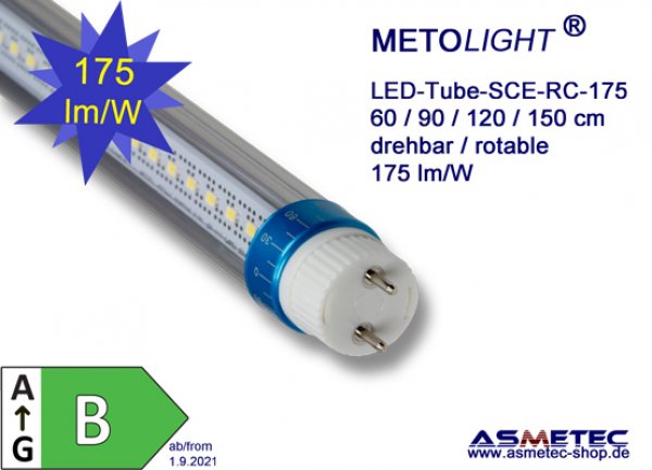 METOLIGHT LED-Röhre VDE-RC 150 cm, 29 Watt, 4000 lm, 4000K, klar, A++ - www.asmetec-shop.de