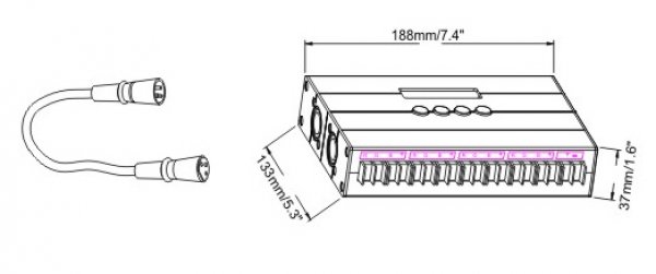 LED-RGB-Steuerung DMX-512, 12/ 24 Volt, max 720 W