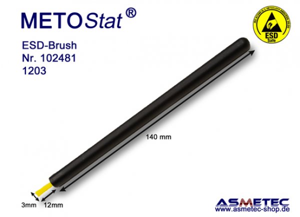 Metostat ESD-Pinsel 1203G, antistatisch, leitfähig - www.asmetec-shop.de