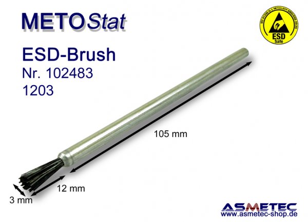 Metostat ESD-Pinsel 1203G, antistatisch, leitfähig - www.asmetec-shop.de