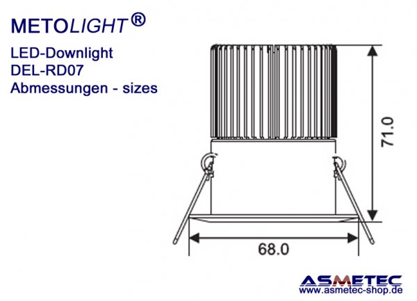 Metolight LED Downlight RD07M, 7 Watt - www.asmetec-shop.de