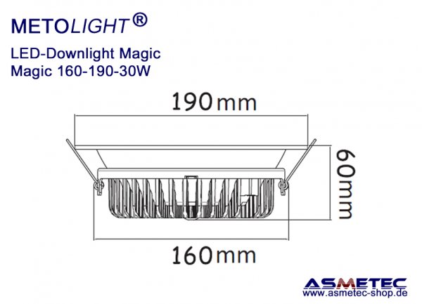 Metolight LED Downlight Magic-150, 30 Watt