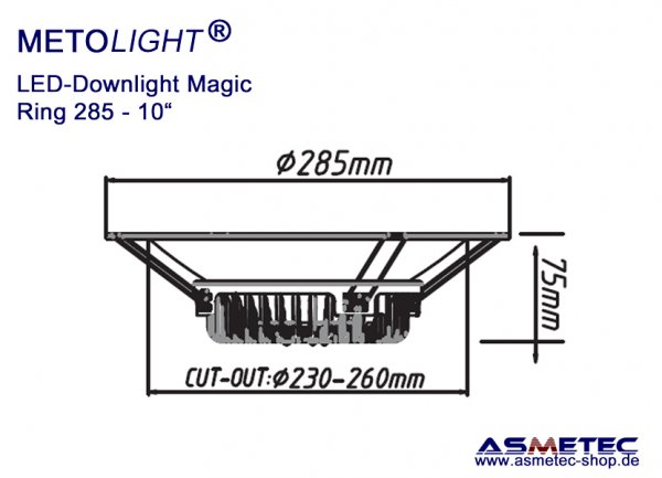 LED Downlight METOLIGHT-Magic - Leuchtenring 285 mm, silbern