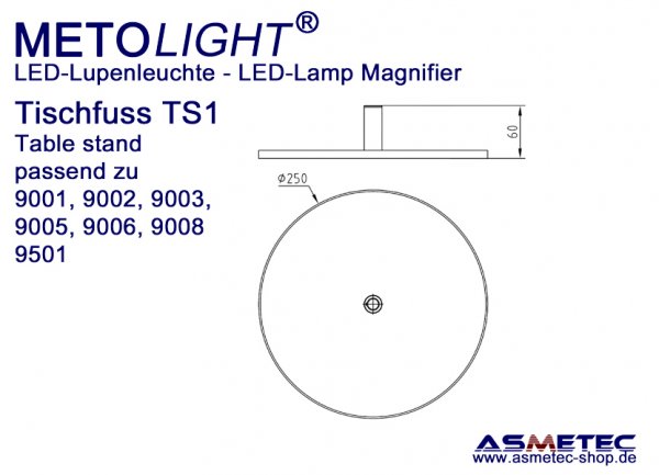 table stand for Metolight LED Lamp Magnifier