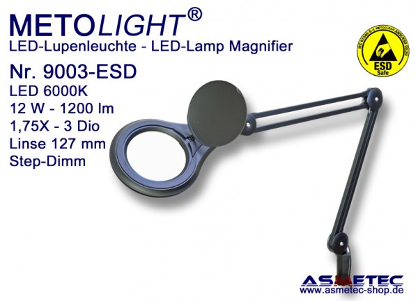 Metolight ESD LED Lamp Magnifier 9003