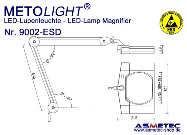 Metolight ESD LED Lupenleuchte 9002
