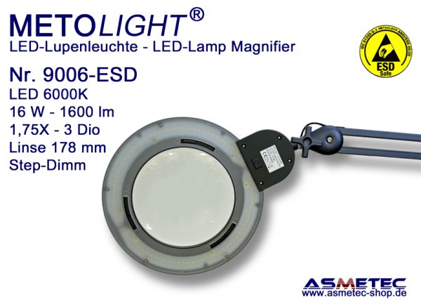 Metolight ESD LED Lamp Magnifier 9006