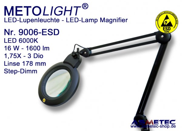 Metolight ESD LED Lamp Magnifier 9006