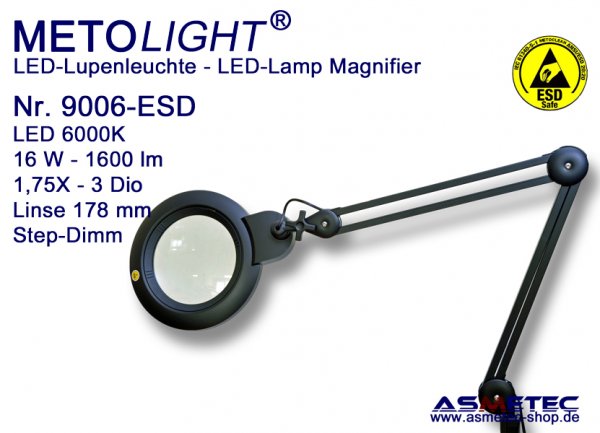Metolight ESD LED Lamp Magnifier 9006