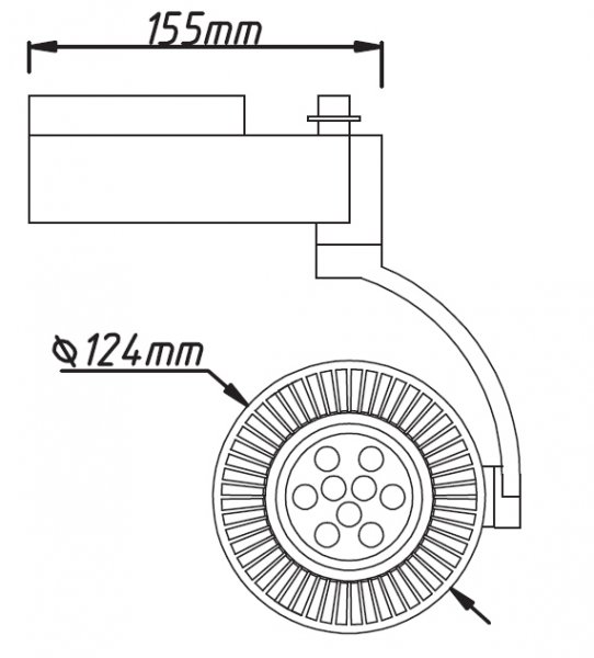 METOLIGHT LED-Tracklight 40130CW, 30 Watt