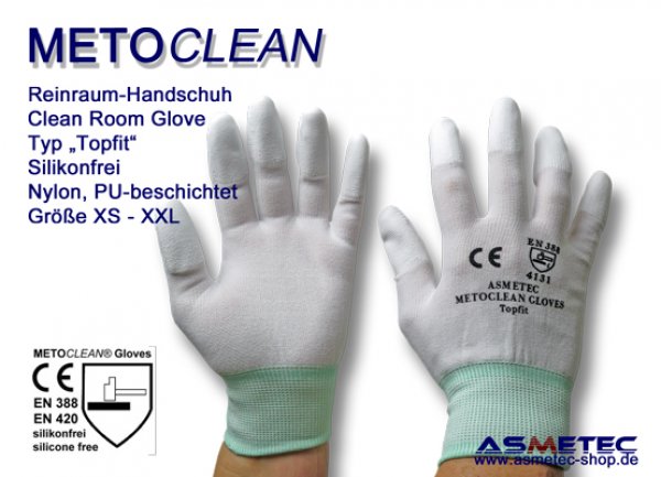 Metoclean Topfit Reinraum-Handschuh, silikonfrei - www.asmetec-shop.de