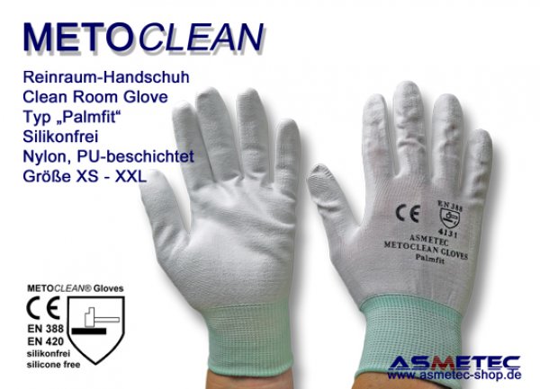 Metoclean Palmfit Reinraum-Handschuh, silikonfrei - www.asmetec-shop.de