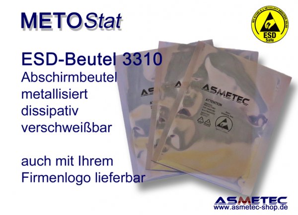Metostat ESD-Abschirmbeutel 3310, verschweißbar - www.asmetec-shop.de