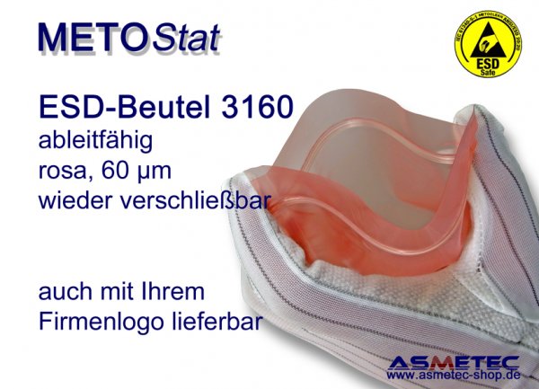 Metostat ESD-Verpackungsbeutel 3160, mit Druckverschluss - www.asmetec-shop.de