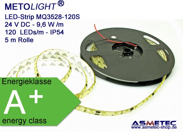METOLIGHT LED-Streifen MQ3528-24-120S, IP54, silikonbeschichtet - www.asmetec-shop.de