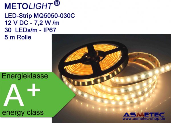 METOLIGHT LED-Strip MQ5050-12-030C, IP67, silicone coating - www.asmetec-shop.de
