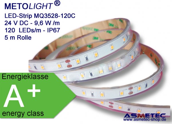 METOLIGHT LED-Strip MQ3528-24-120C, IP67, silicone tube - www.asmetec-shop.de