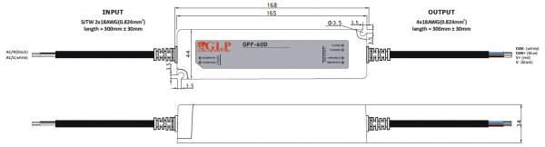 LED-Netzteil GLP - GPF-60D-1750, 1750 mA, 63 Watt, dimmbar - www.asmetec-shop.de