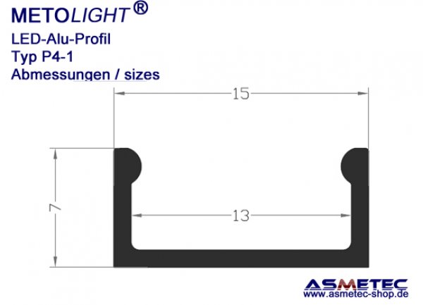 Aluminium-LED-Profil - www.asmetec-shop.de