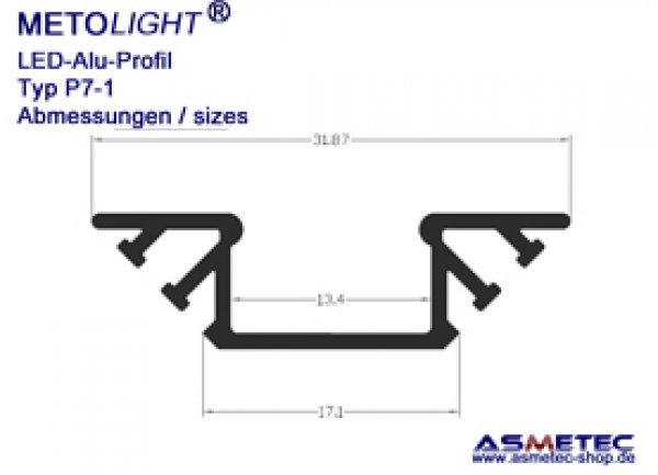 Aluminium-LED-Profil - www.asmetec-shop.de