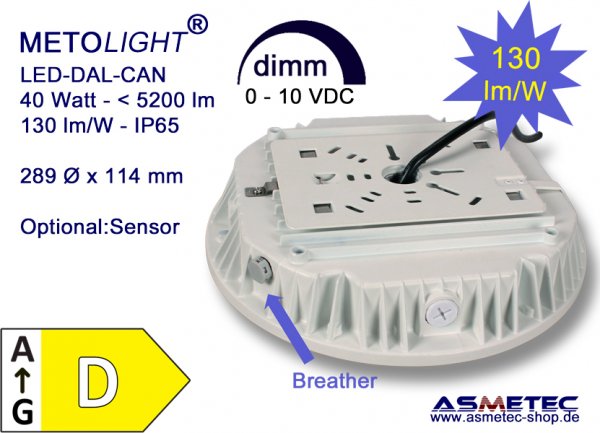 Metolight LED-Baldachinleuchte, canopy Feuchtraum DAL-CAN-40 - www.asmetec-shop.de