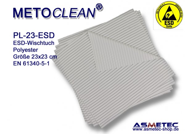 Metoclean ESD-Microfaser Wischtuch - www.asmetec-shop.de
