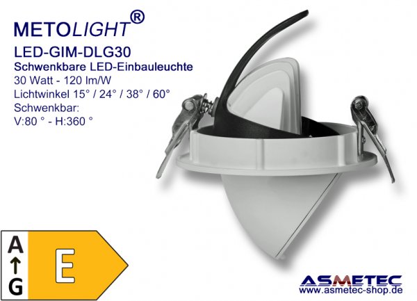 METOLIGHT LED schwenkbare Leuchte, 30 Watt - www.asmetec-shop.de