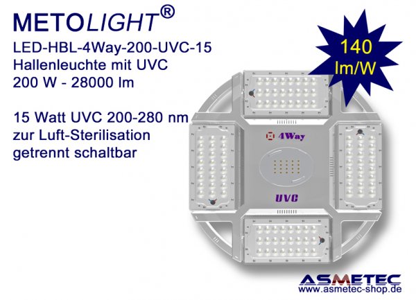 LED-UVC-Hallenstrahler 200 Watt