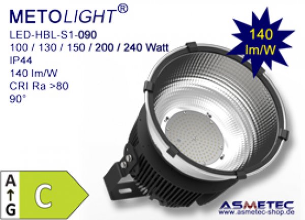 Metolight Hallenleuchte HBL-S1-080, 80 W, IP44, 11000 lm - www.asmetec-shop.de