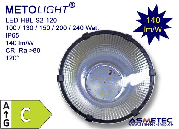 Metolight Hallenleuchte HBL-S1-080, 80 W, IP44, 11000 lm - www.asmetec-shop.de