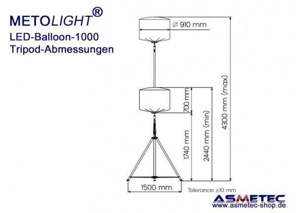 METOLIGHT LED-Ballon-Leuchte 960 Watt - www.asmetec-shop.de