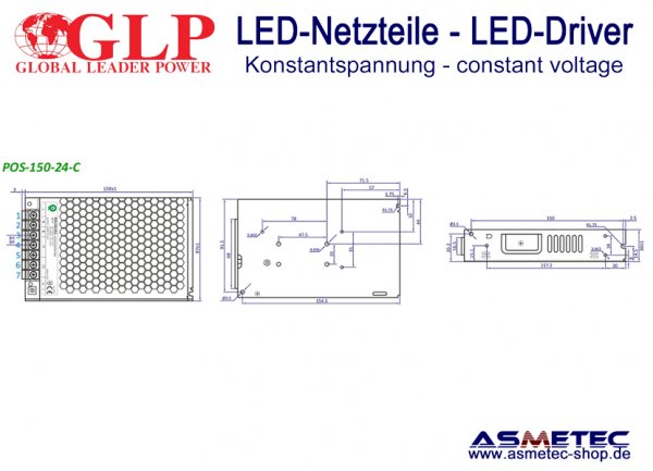 LED-Netzteil-24VDC-150 Watt
