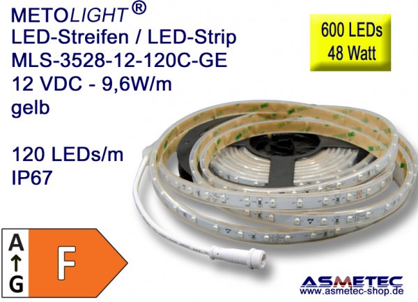 LEDstreifen-3528-12VDC-IP67, gelb