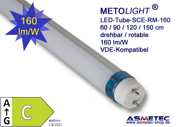 METOLIGHT LED-Röhre SCE-RM 150 cm, 25 Watt, 3800 lm, 4000K, matt, A++ - www.asmetec-shop.de