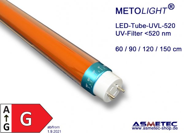 METOLIGHT LED-Röhre UVL-520, VDE, Gelbraum, A+ - www.asmetec-shop.de