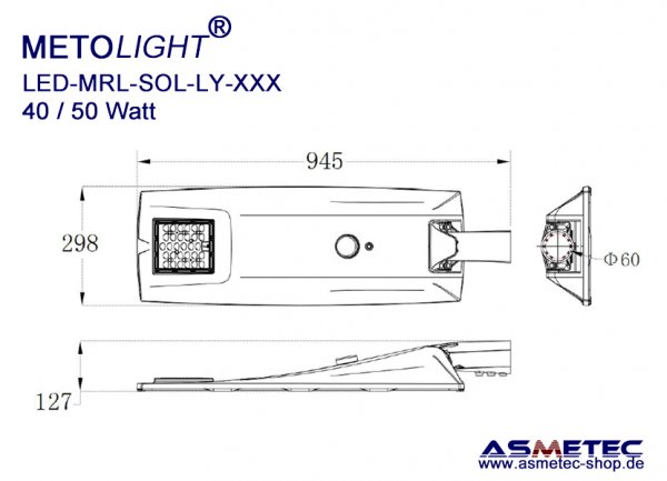 Metolight LED-Street light MRL-ST10030, 30 Watt - www.asmetec-shop.de