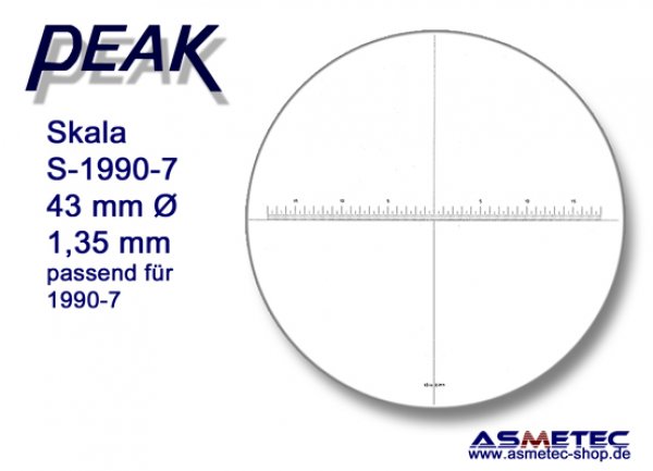 PEAK-1990-7, anastigmatische lupe 4fach mit Skala 0,1 mm- www.asmetec-shop.de