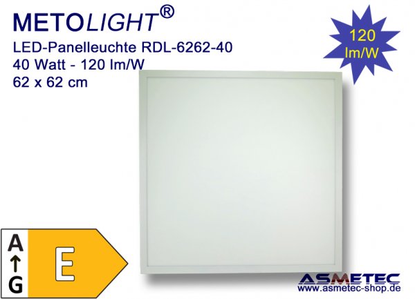 Metolight LED-Panel 40 Watt, nature white - www.asmetec-shop.de