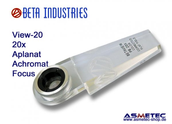 Beta-View-20, aplanat, achromat Lupe 20x - www.asmetec-shop.de