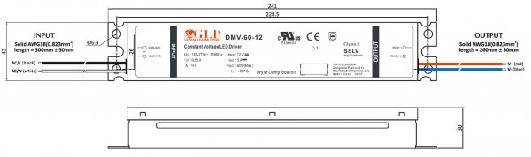 LED-driver GLP - DMV-60-12, 12 VDC, 60 Watt - www.asmetec-shop.de