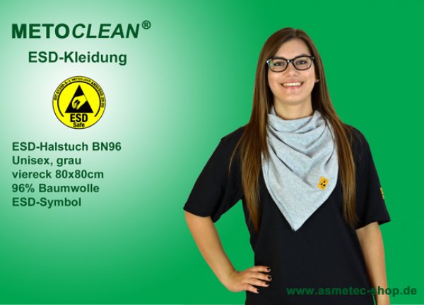 METOCLEAN ESD-KL-Halstuch-BN96-GR, grau