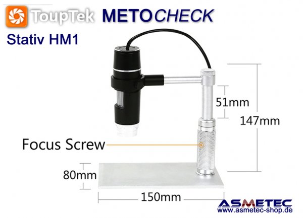 Stativ HM1 fur Touptek HCAM-2, 2MP - www.asmetec-shop.de