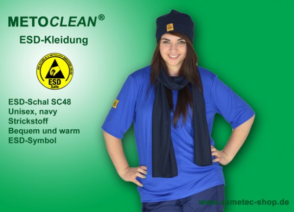 METOCLEAN ESD Winterschal SC-48-NB, navy blau