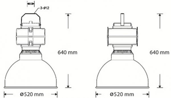 Metolight MIL-Hallenleuchte MH03-120, 120 Watt, 10000 lm, 5000K, tagweiss, Induktionsleuchte