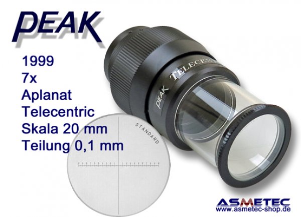 Peak 1999 Telezentrik Lupe 7x, www.asmetec-shop.de