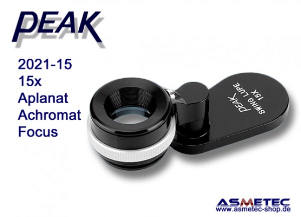 PEAK-2021-15 Schwenklupe 15x, www.asmetec-shop.de, peak optics, PEAK-Lupe