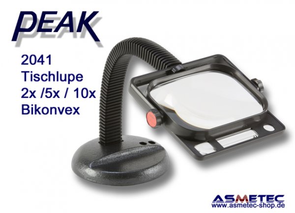 PEAK-2041 Tischlupe, 2fach, mit Schwanenhals -  www.asmetec-shop.de