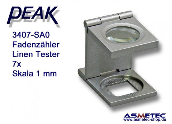 Peak 2003-3407-SA0, Fadenzähler, 7x - www.asmetec-shop.de, peak optics, PEAK-Lupe
