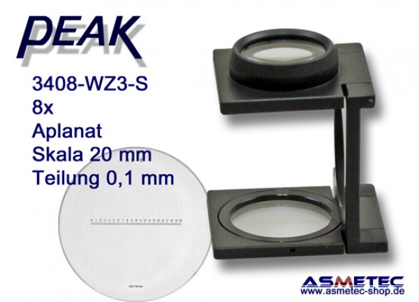 Peak 3408-WZ3S (AP8) Fadenzähler, 8fach, Skala - www.asmetec-shop.de