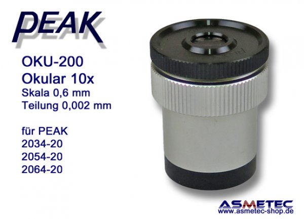 PEAK OKU-200, eyepiece, 10x, scale 0,6 mm for Peak 2034, 2054, 2064 - www.asmetec-shop.de